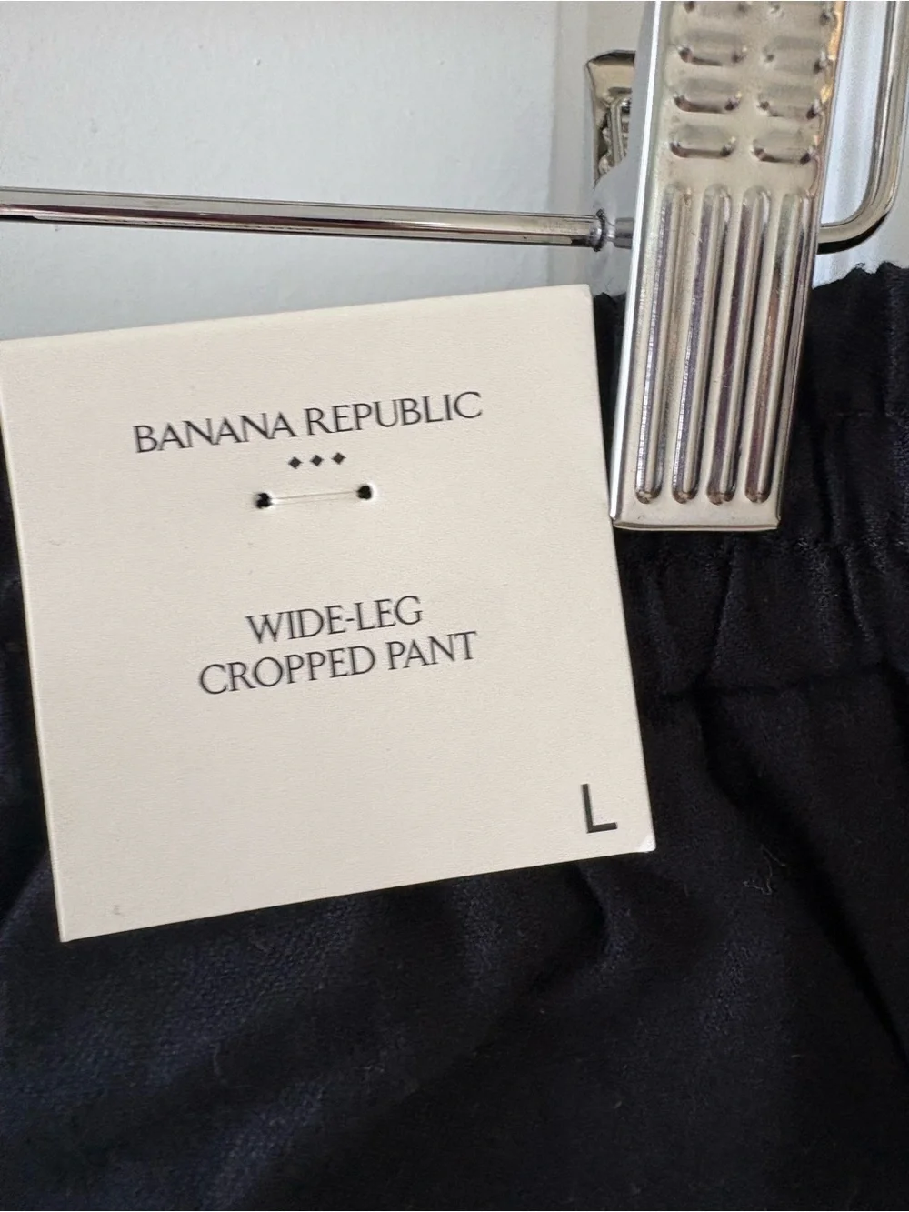 NWT Banana Republic Linen Blend Wide Leg Crop Pants Large Black